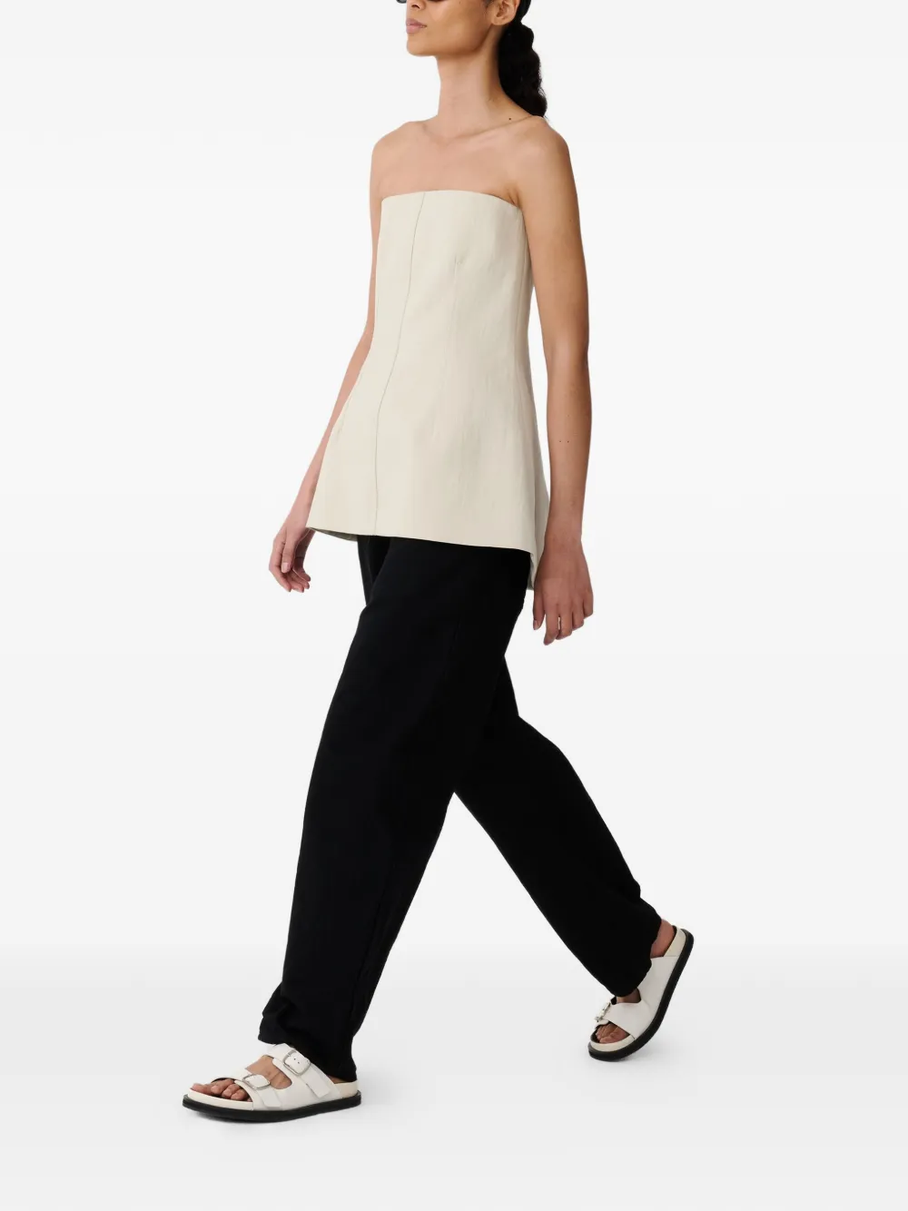 Studio Nicholson Arles strapless top Beige