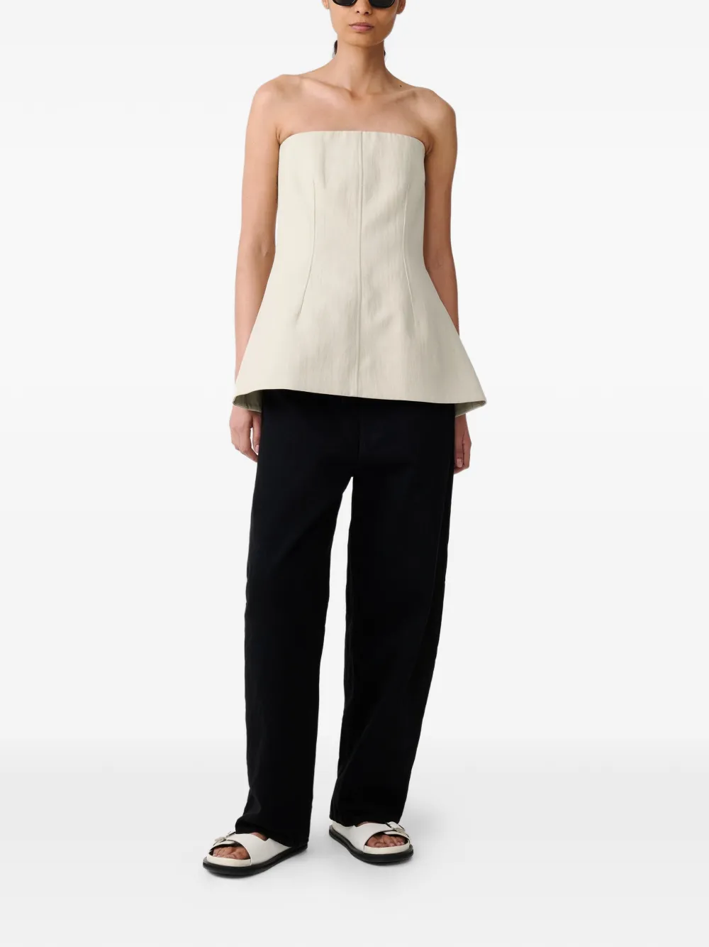 Studio Nicholson Arles strapless top Beige