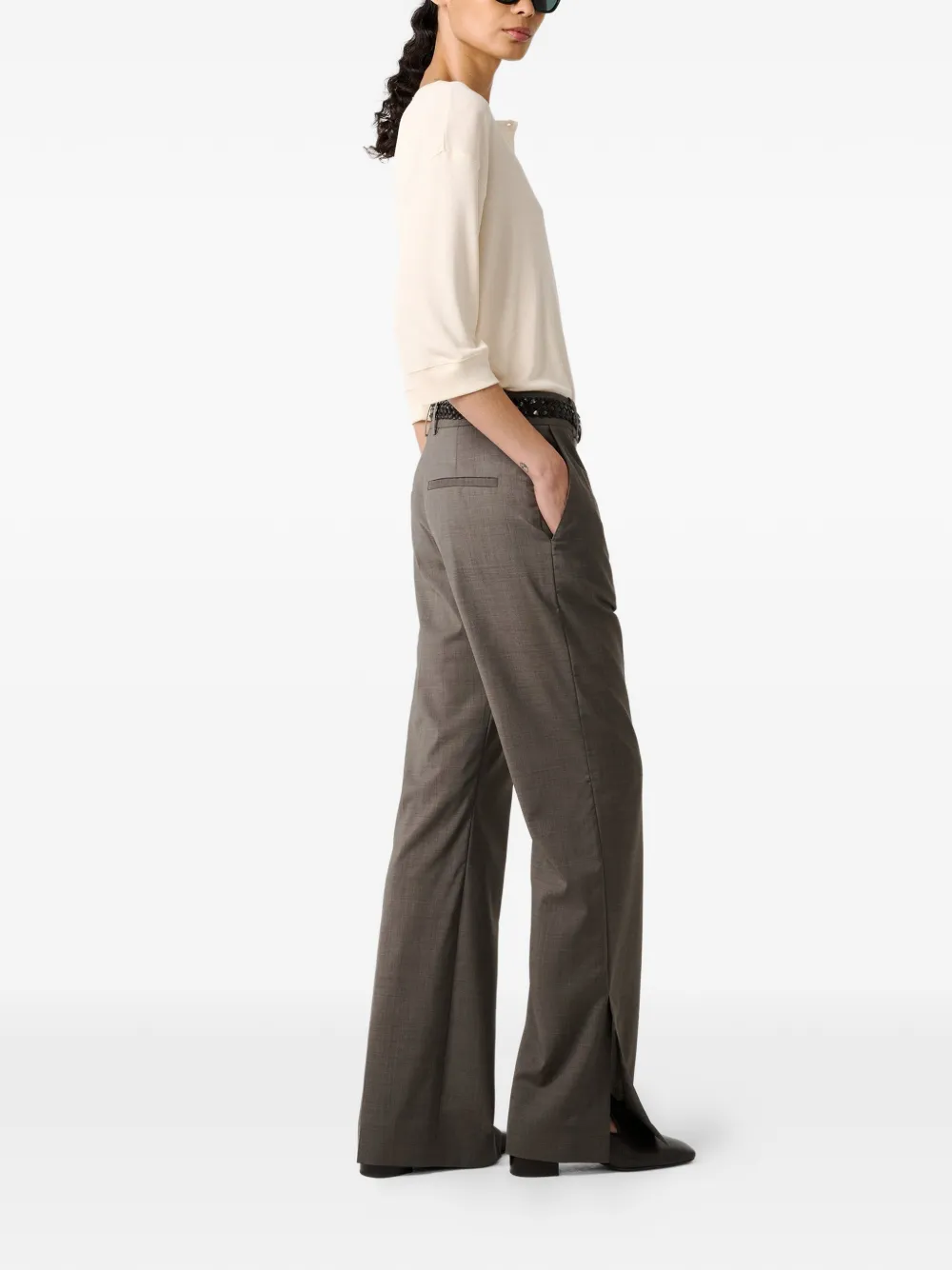 Studio Nicholson Mitra broek met split Grijs
