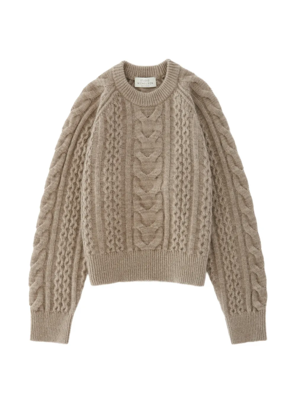 Studio Nicholson Molve Cable-knit Ribbed Sweater In Neutral
