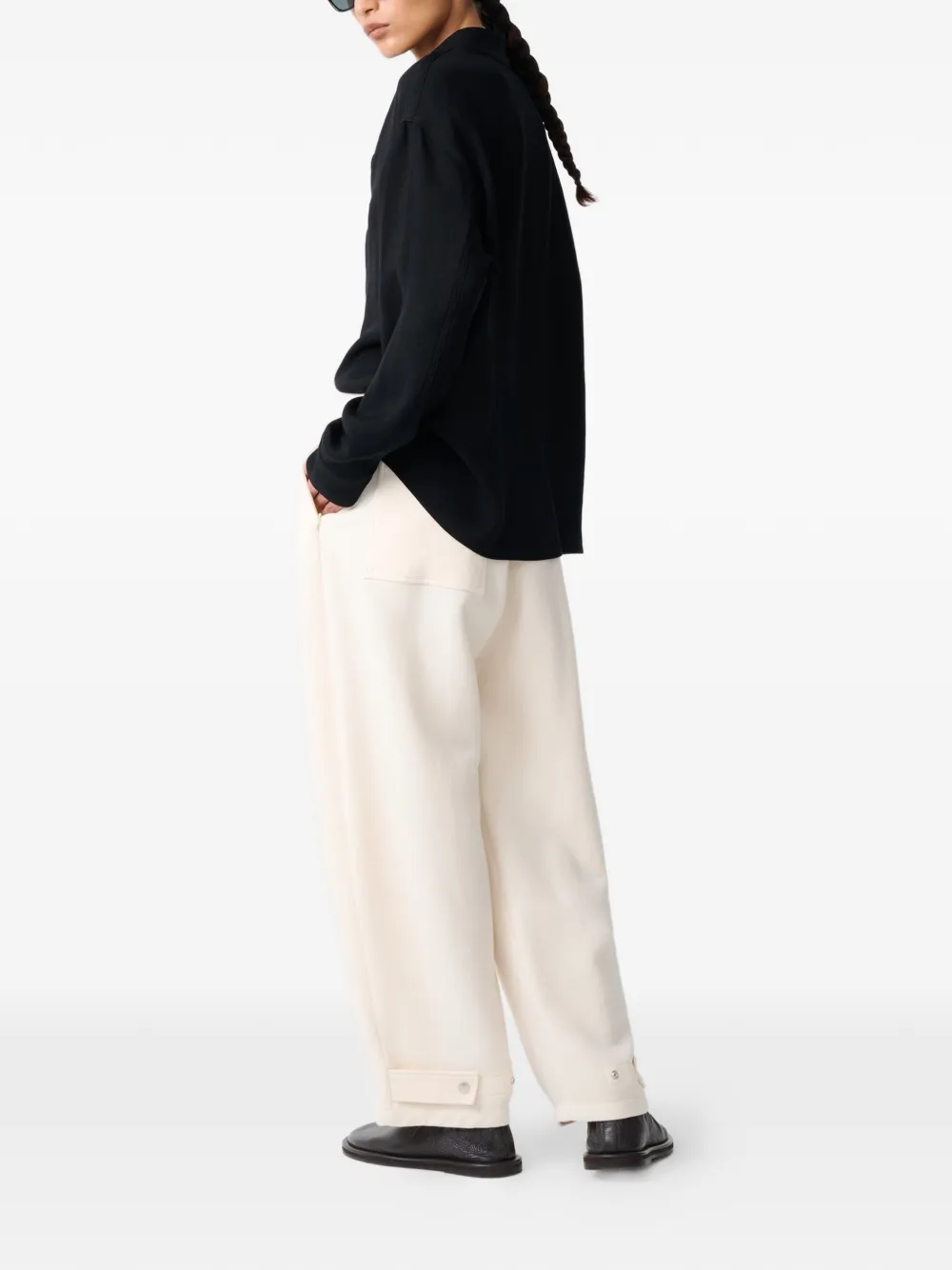 Studio Nicholson Dimas Collar-asymmetric Shirt - Black 