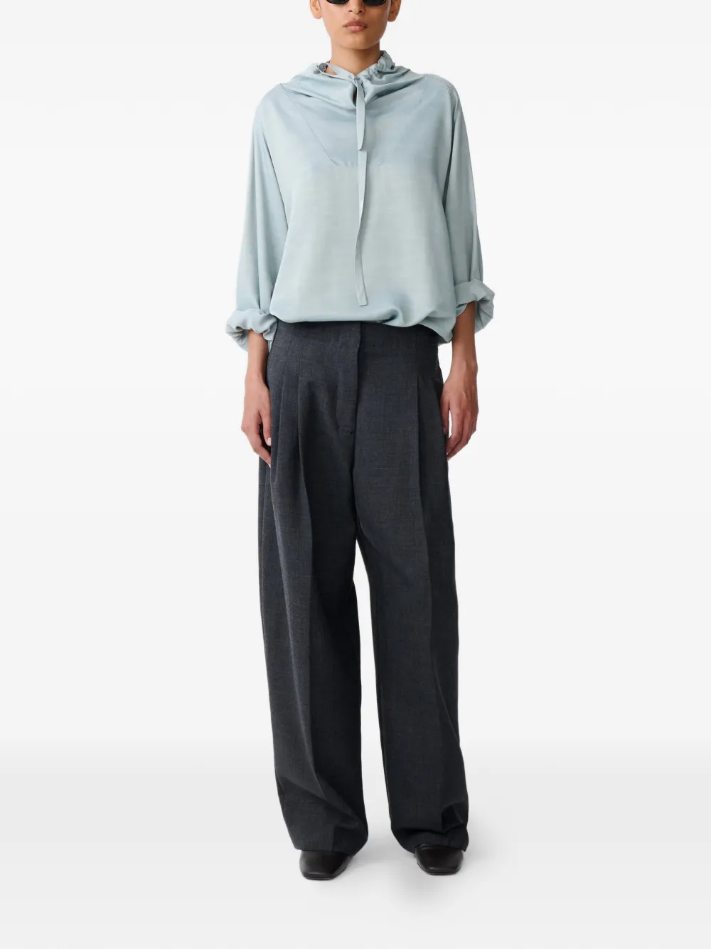 Studio Nicholson Mirelle Drawstring Top In Blue