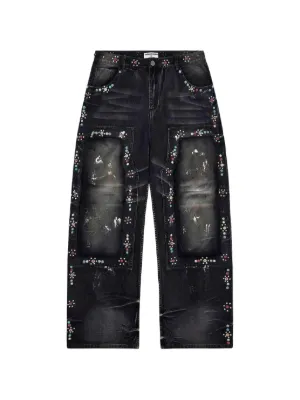 フォンテーヌvalanVM33F2B Vale rhinestone-embellished Jeans | Black | FARFETCH