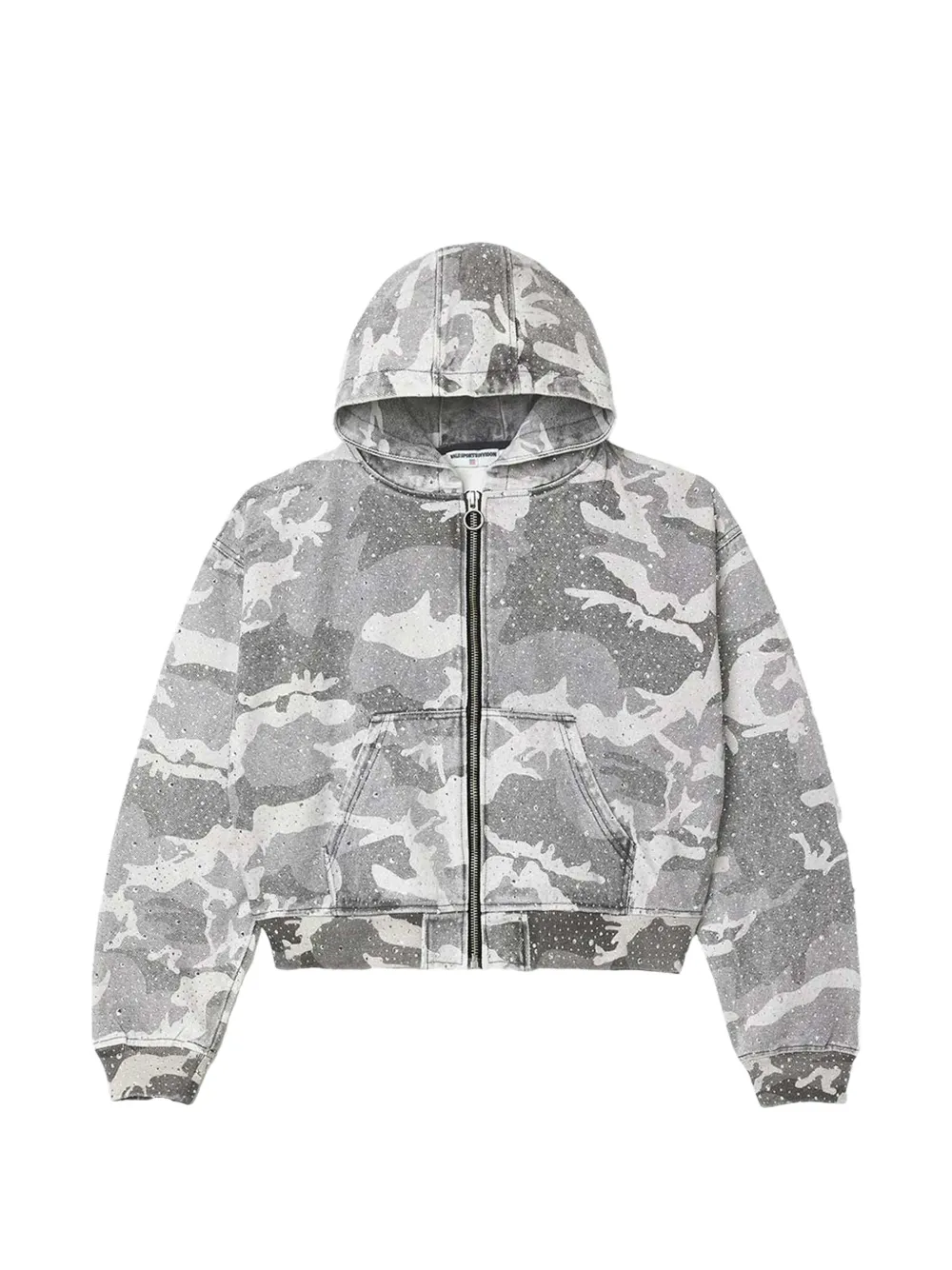VALE FOREVER crystal-embellished camouflage zip jacket - Grigio