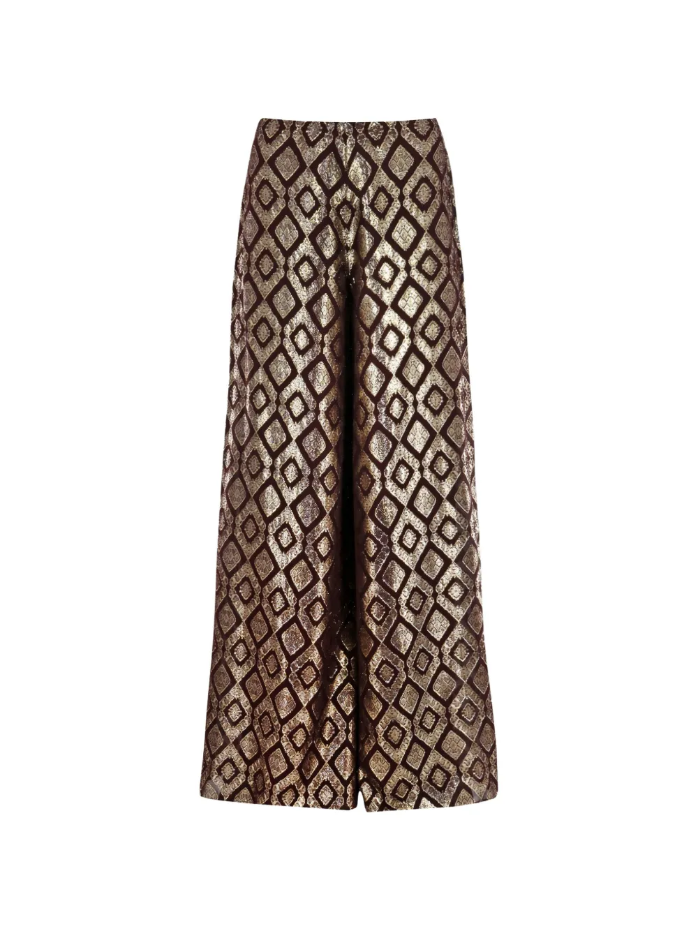 Alexis Maxine diamond-pattern palazzo pants - Marrone