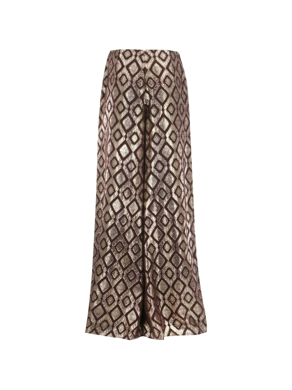  Alexis Maxine Diamond-pattern Palazzo Pants - Brown 