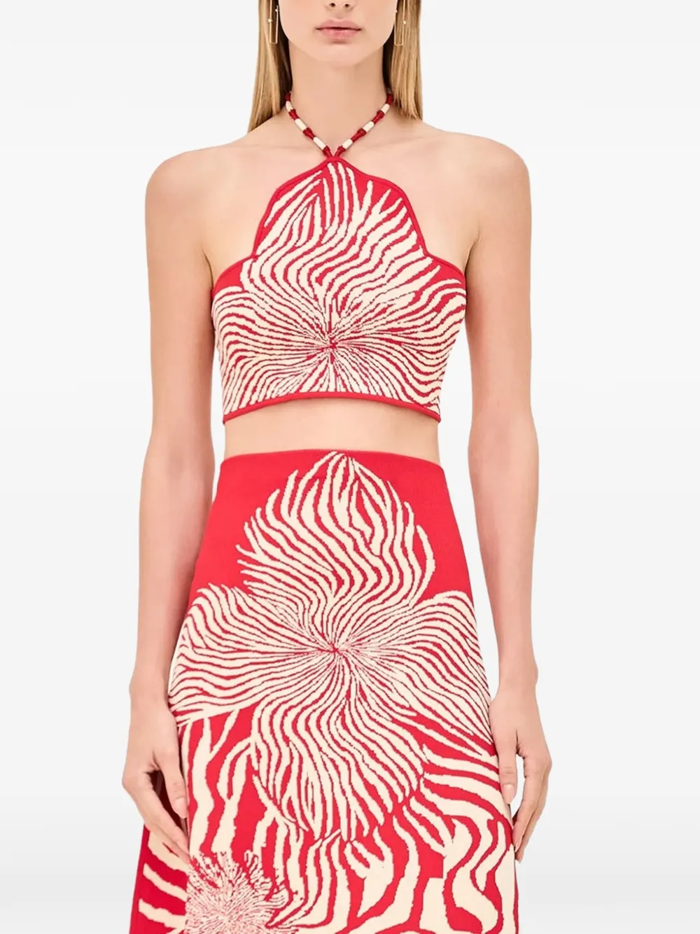 Alexis Gala beaded top - Rosso