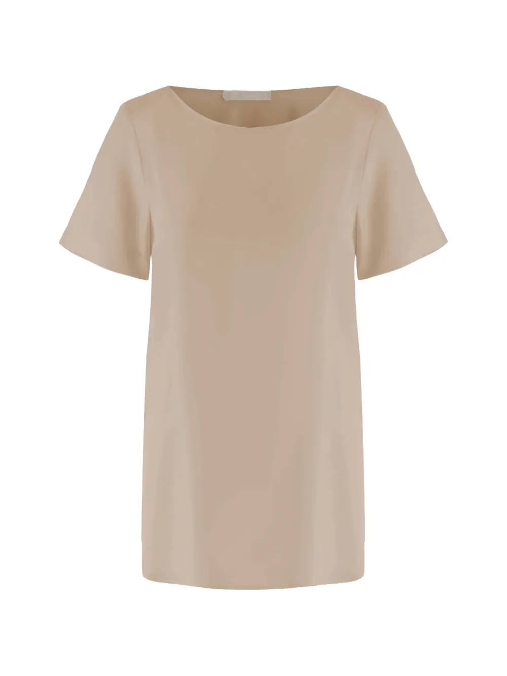 Allude side slits silk T-shirt - Nude