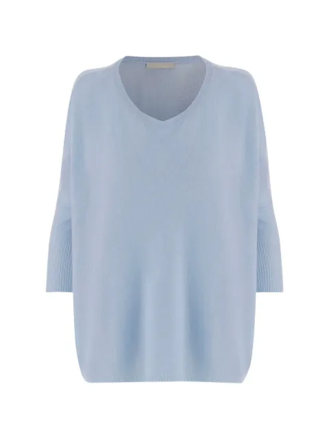 Allude V-neck ribbed sweater