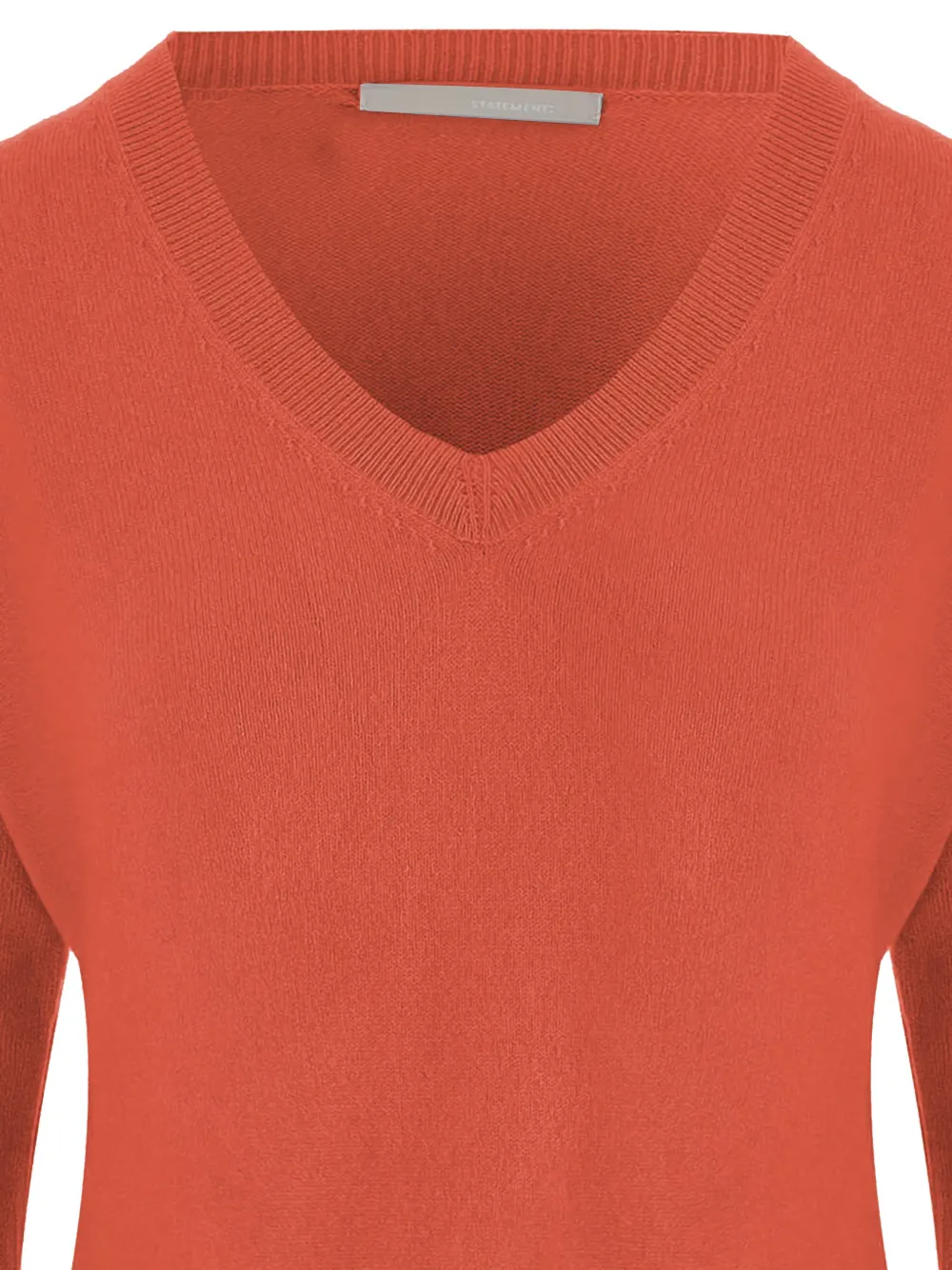 Allude Geribbelde trui met V-hals Rood