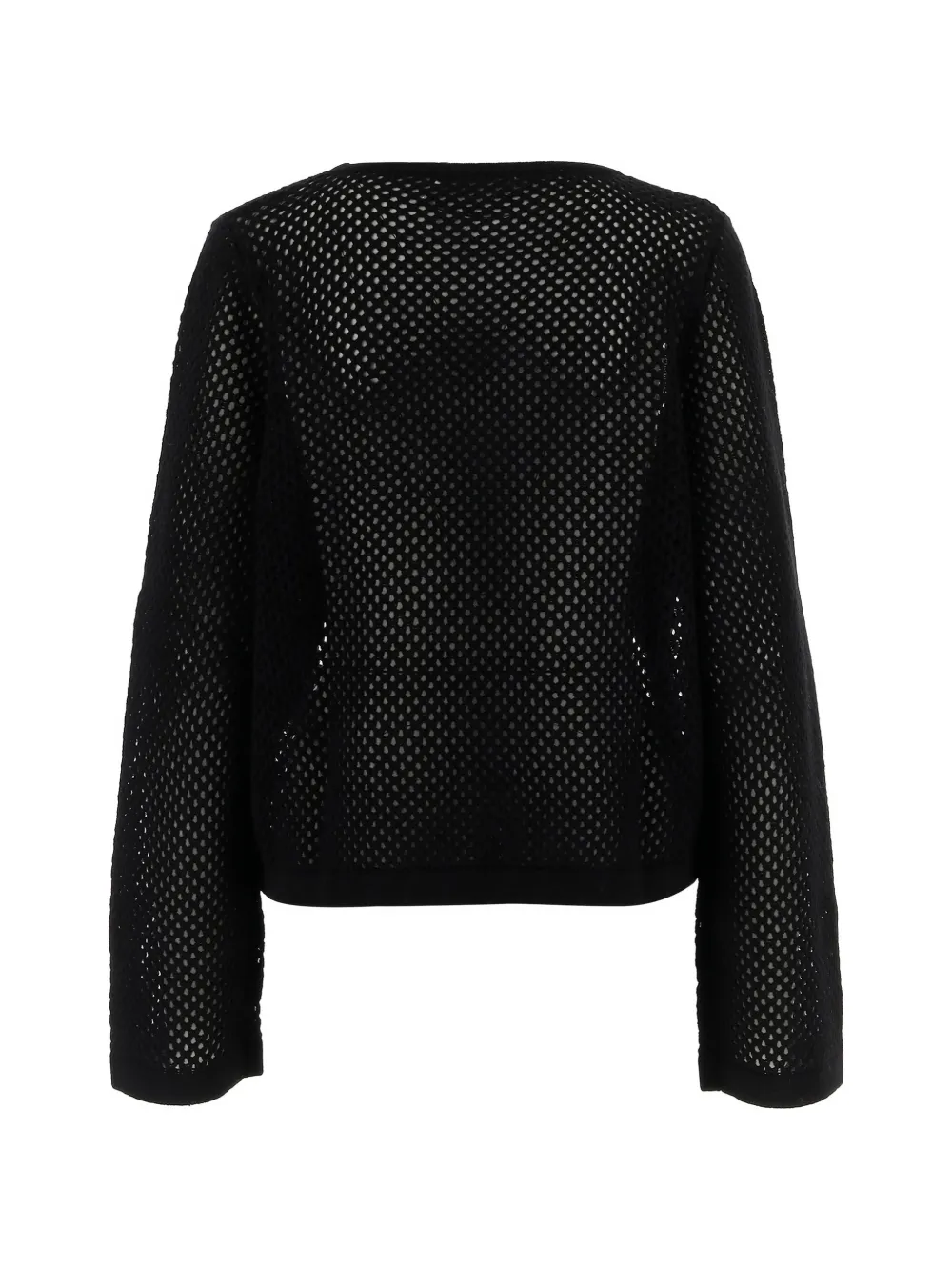  Allude Geometric Openwork Sweater - Black 