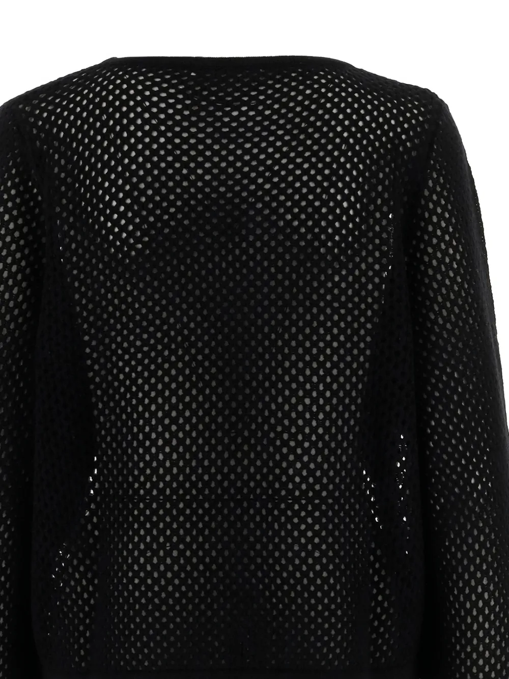  Allude Geometric Openwork Sweater - Black 