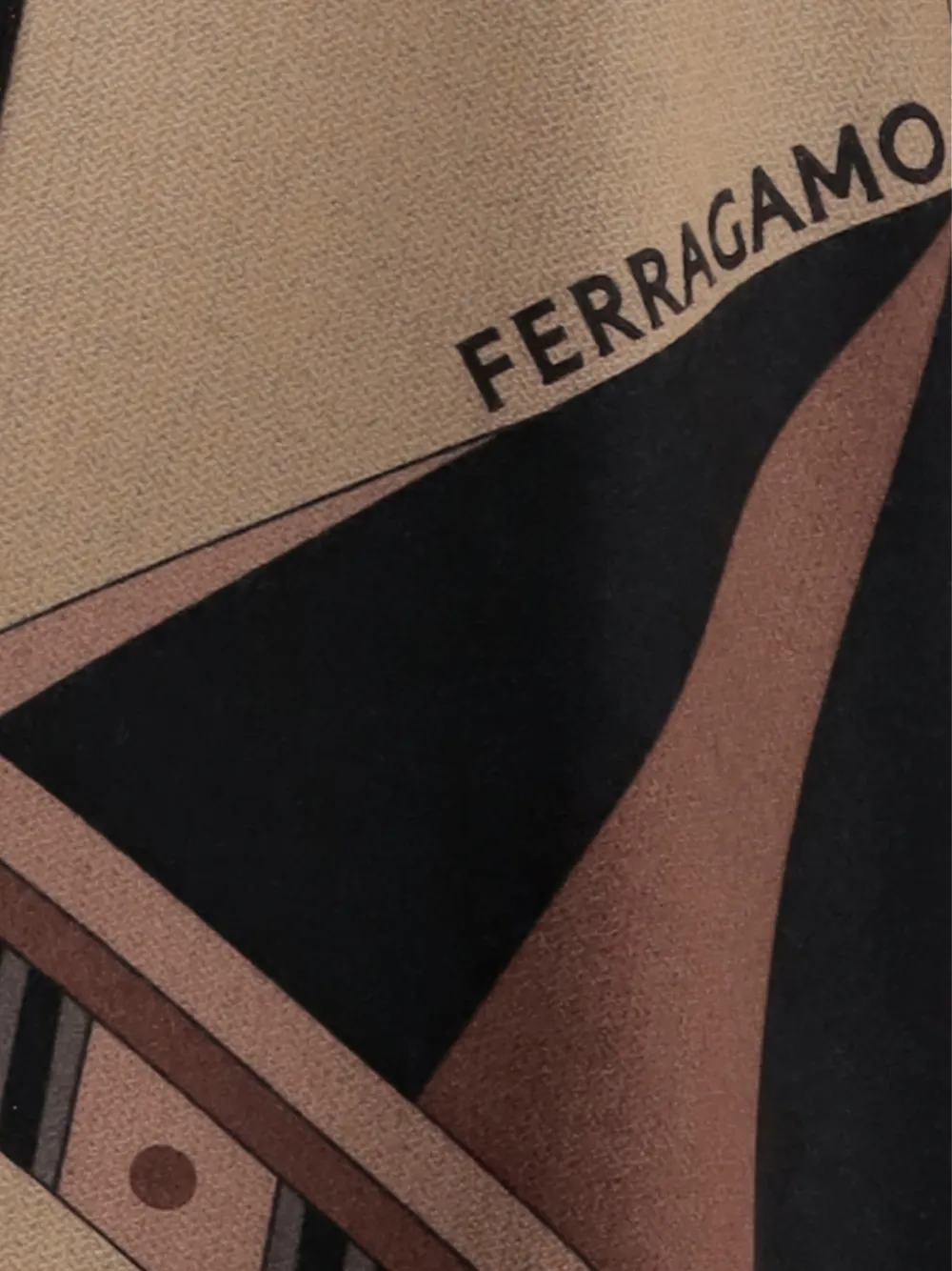  Ferragamo Reversible Geometric Cape - Black 