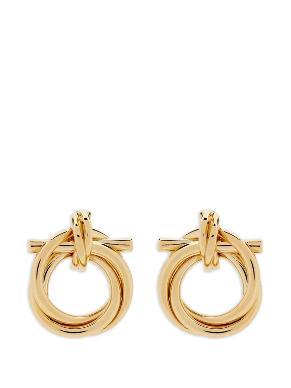 Ferragamo circular torchon knot earrings - Oro