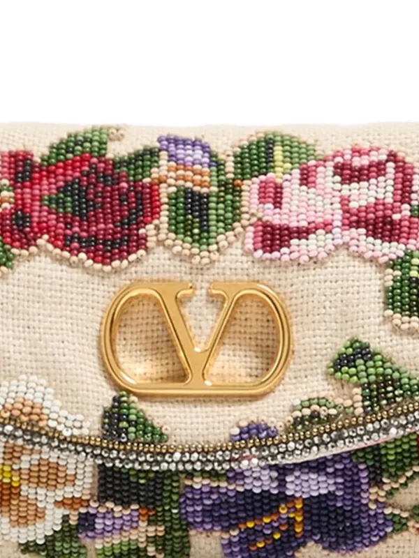 Valentino Garavani Small Devain floral-embroidered Shoulder Bag