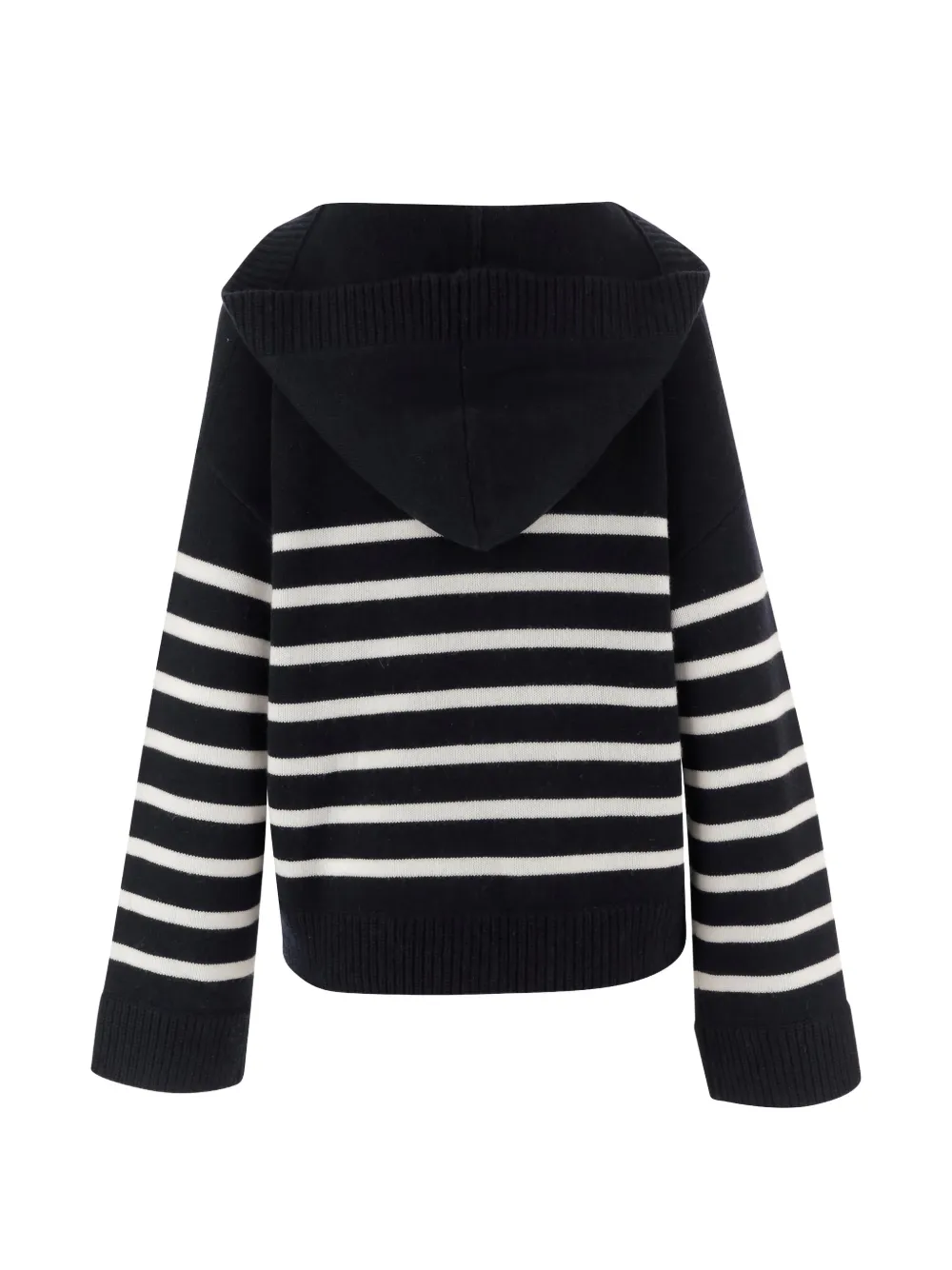  Allude Striped Hooded Sweater - Blue 