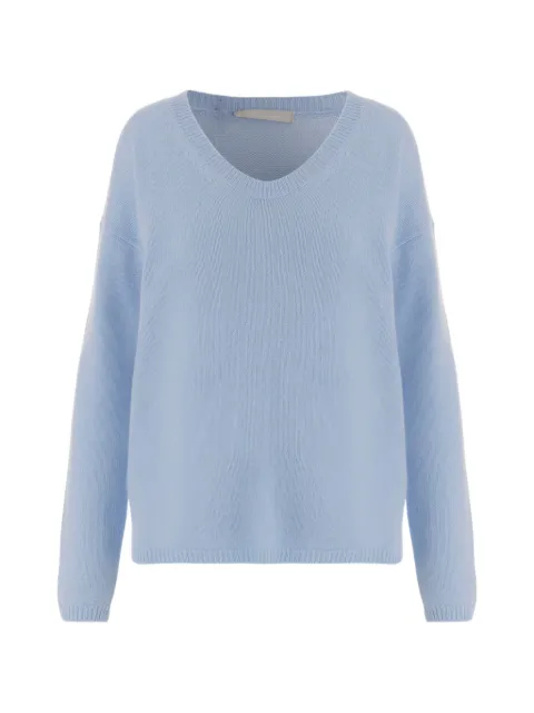Allude V-neck ribbed sweater