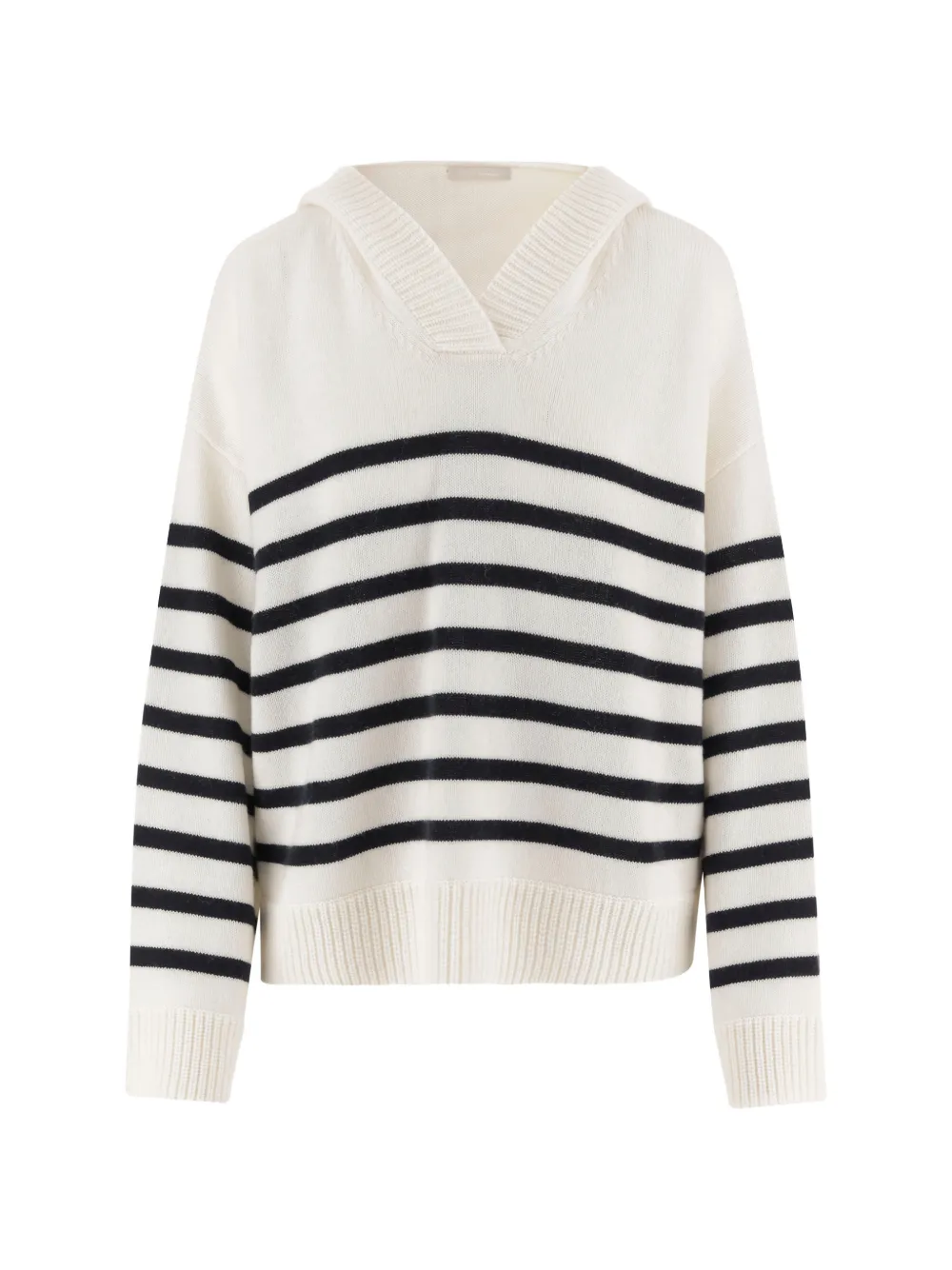 Allude striped hooded sweater - Bianco