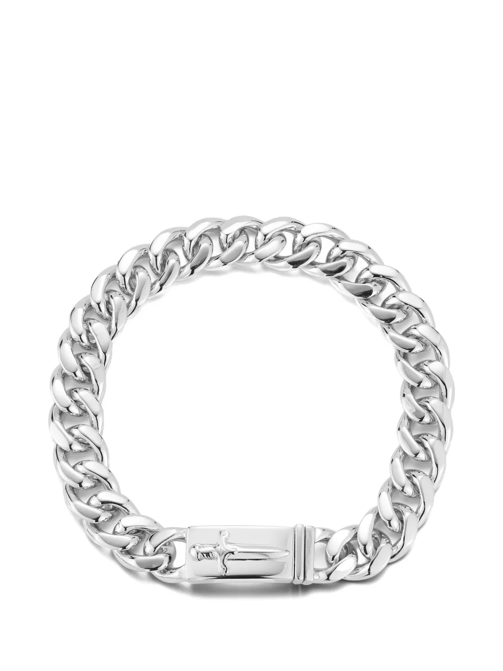 Mateo Sword Cuban Link Bracelet In Silver