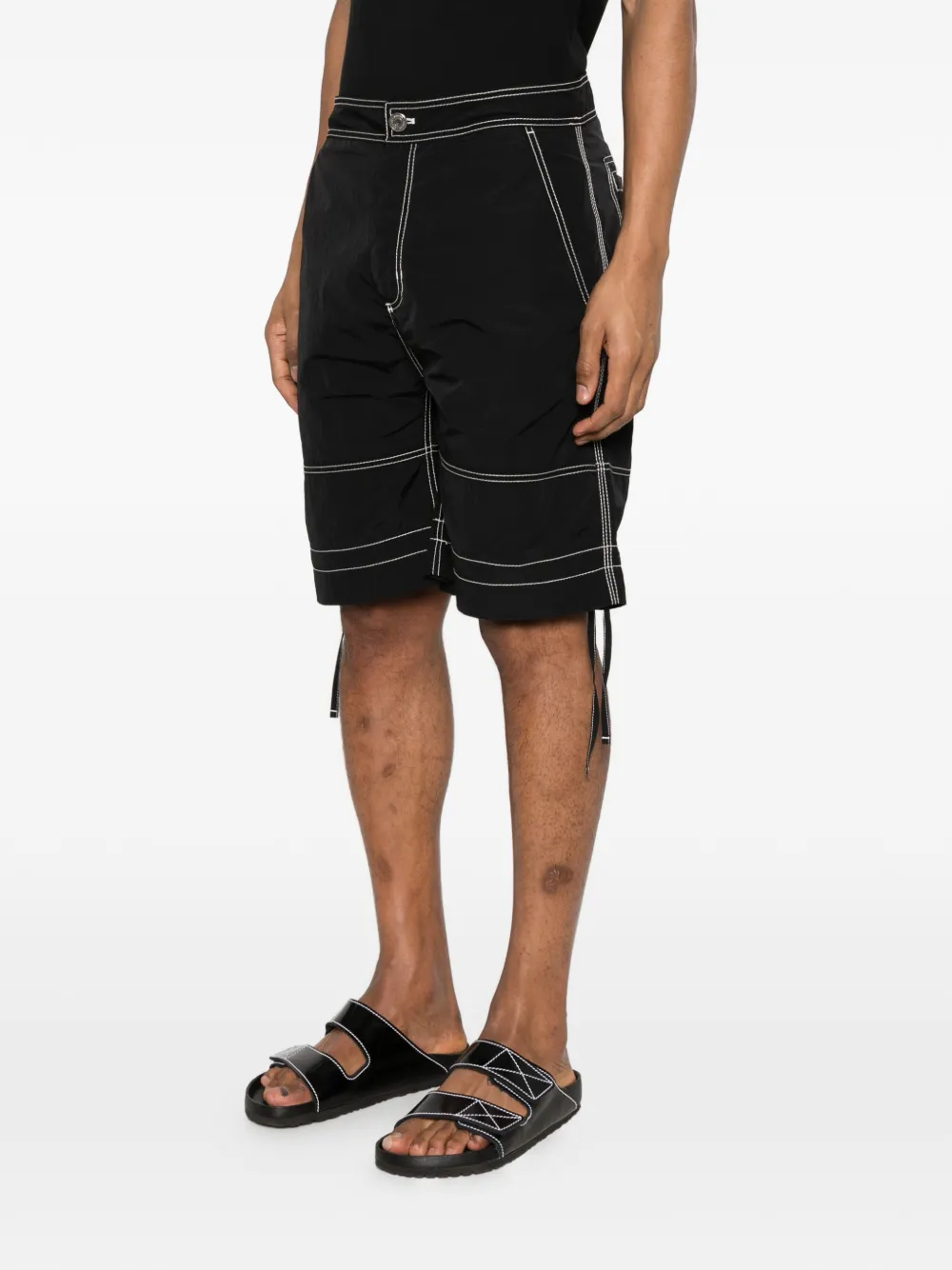 AMI Paris Bermuda shorts met contrasterende stiksels Zwart