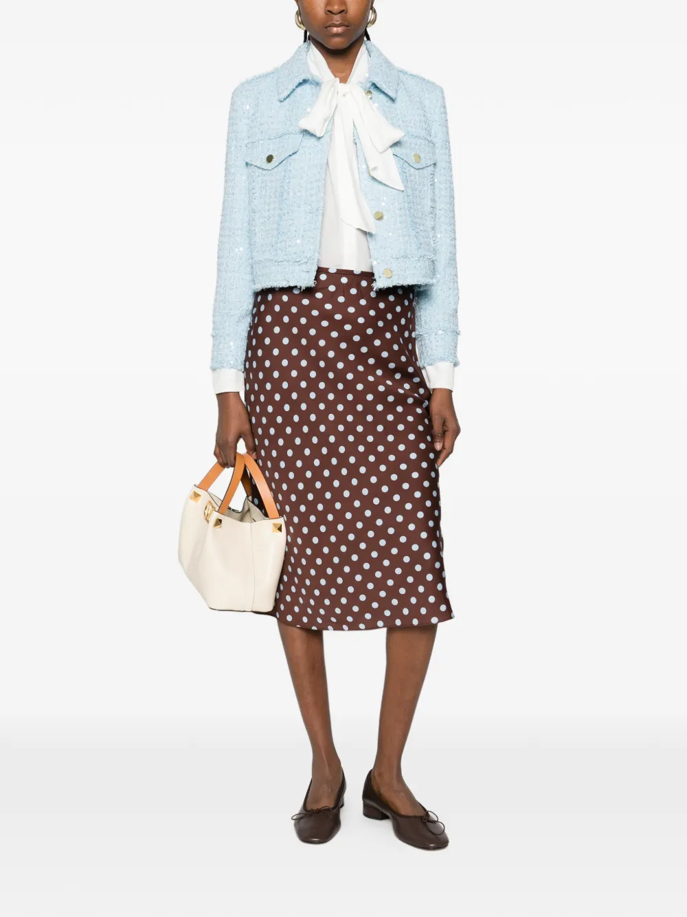 alice + olivia Thayer blouse met strik en lange mouwen Wit