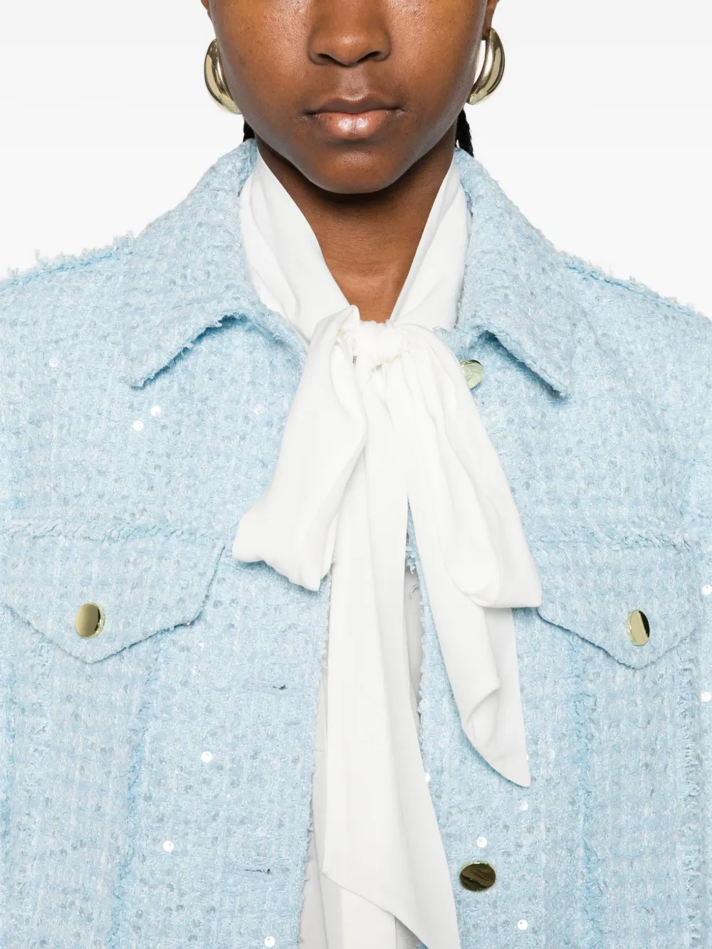 alice + olivia Thayer blouse met strik en lange mouwen Wit