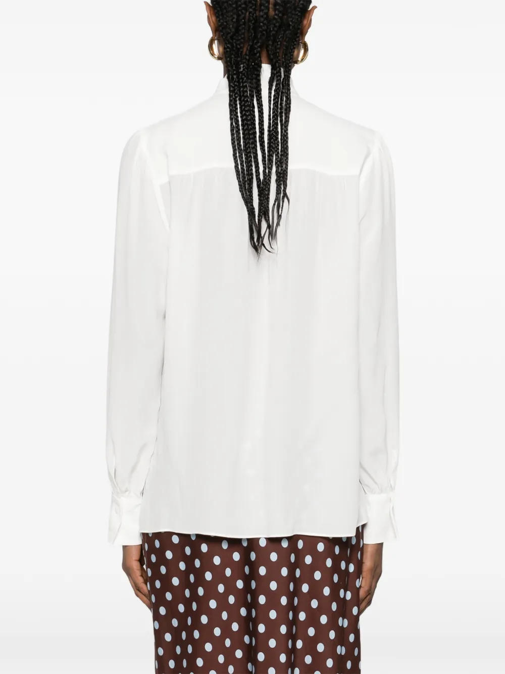 alice + olivia Thayer blouse met strik en lange mouwen Wit