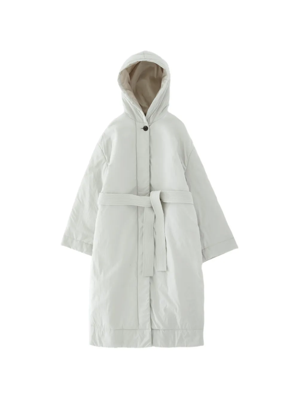 Studio Nicholson Kariba Hooded Belted Coat In White