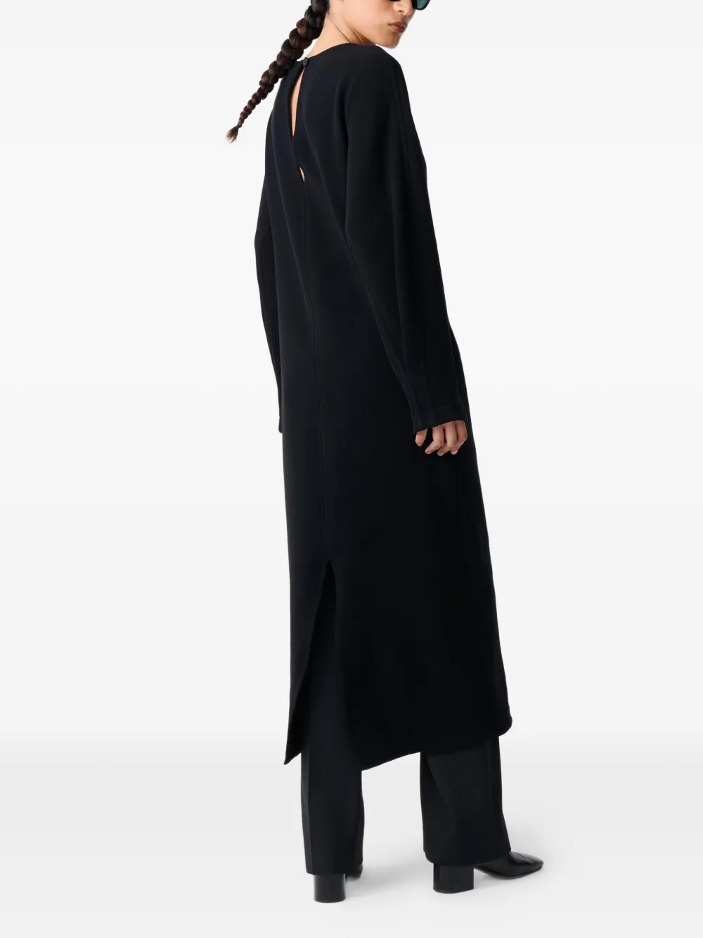 Studio Nicholson Cali midi-jurk met lange mouwen en split Zwart