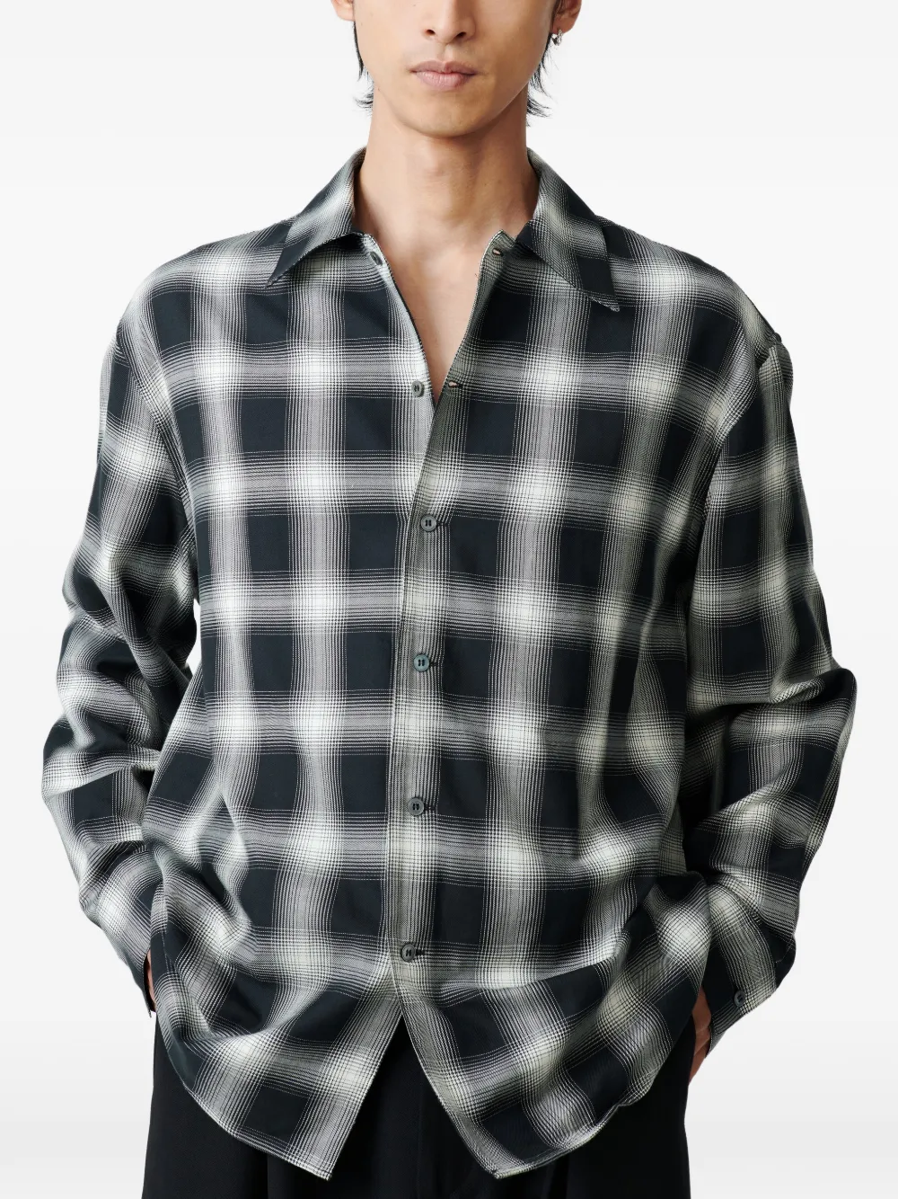 Studio Nicholson Ray Plaid Button Shirt In Multi