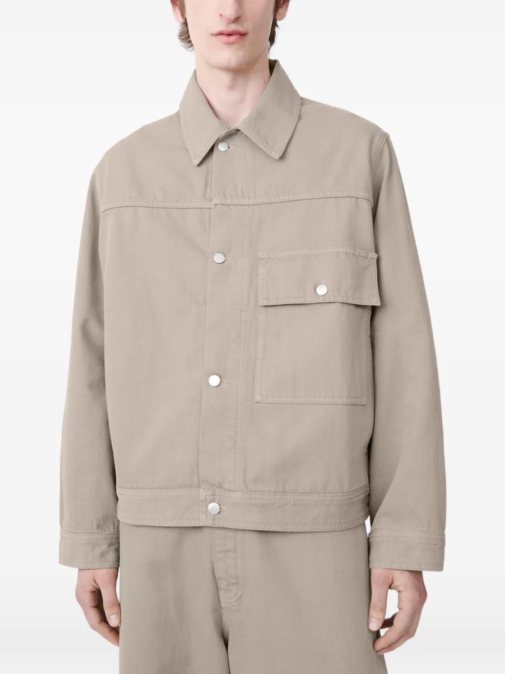 Studio Nicholson Petar Patch-pocket Jacket In Gray