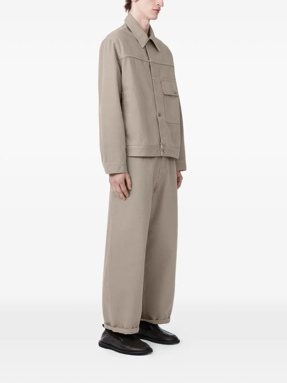 Studio Nicholson Petar Patch-pocket Jacket In Gray