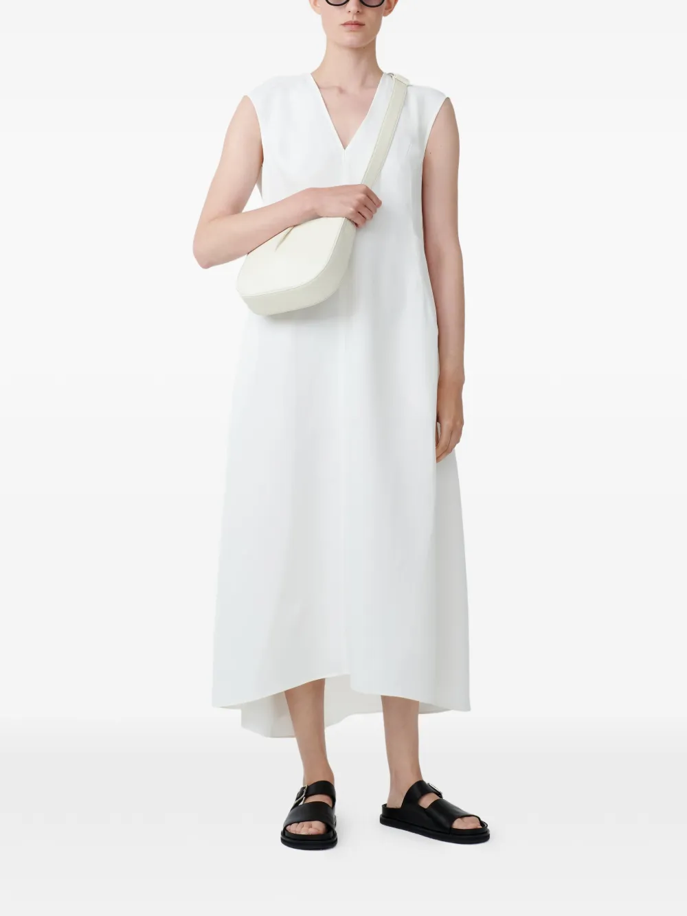  Studio Nicholson Beck V-neck Pocket Dress - White 