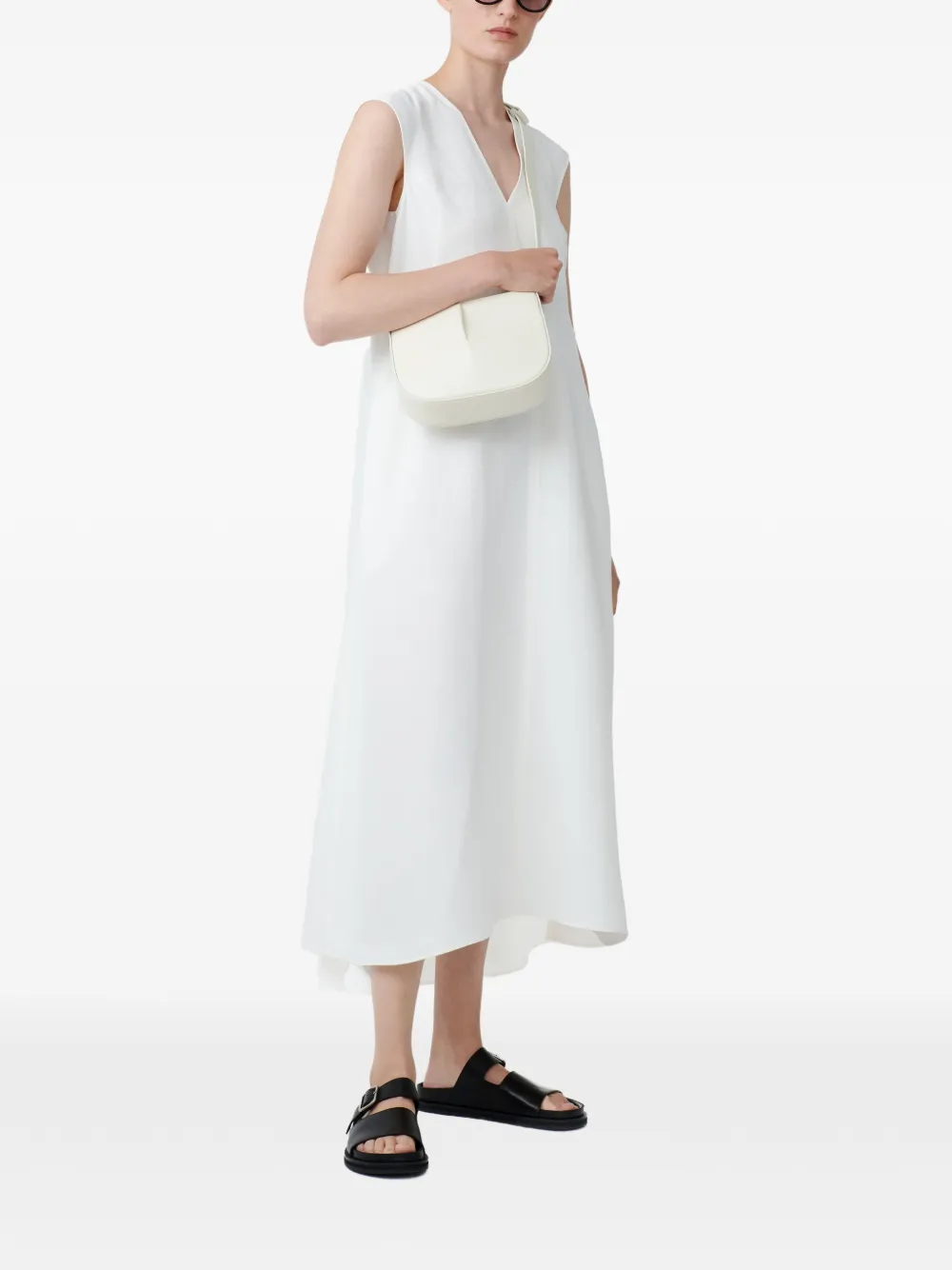  Studio Nicholson Beck V-neck Pocket Dress - White 