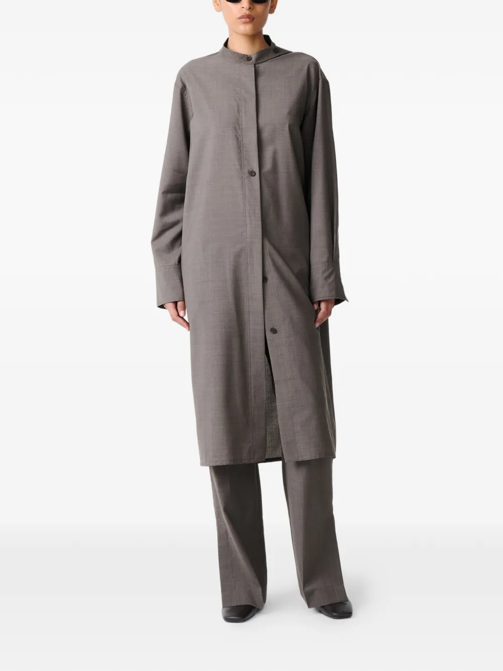  Studio Nicholson Wheeler Extended-collar Midi Dress - Neutrals 