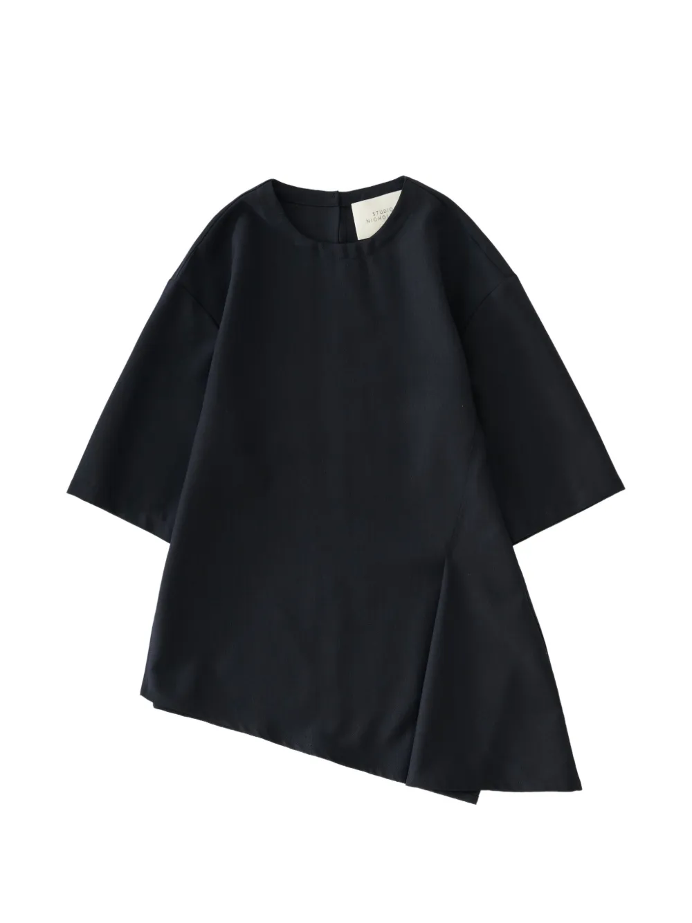 Studio Nicholson Top asimmetrico Vichy - Nero