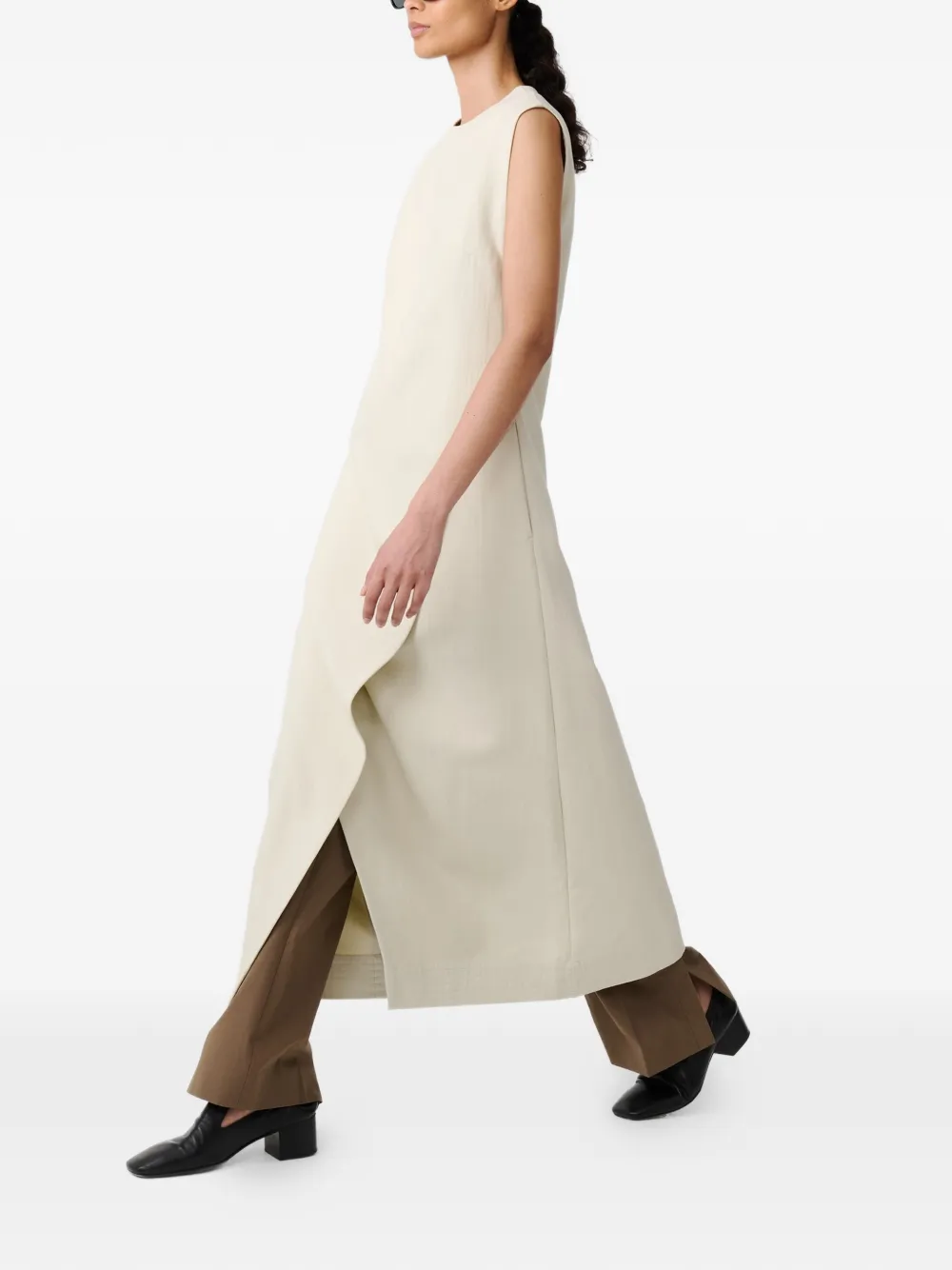  Studio Nicholson Corus Asymmetric Midi Dress - Neutrals 