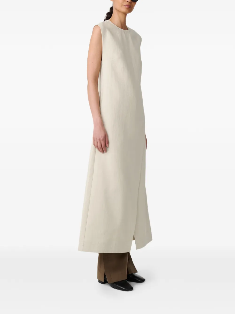  Studio Nicholson Corus Asymmetric Midi Dress - Neutrals 