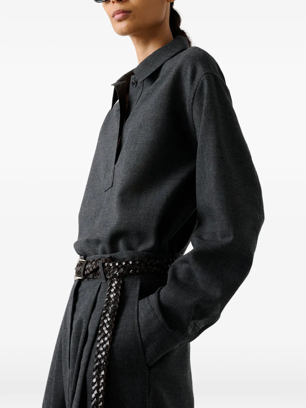 Studio Nicholson Pinole blouse met verlaagde schouders Grijs