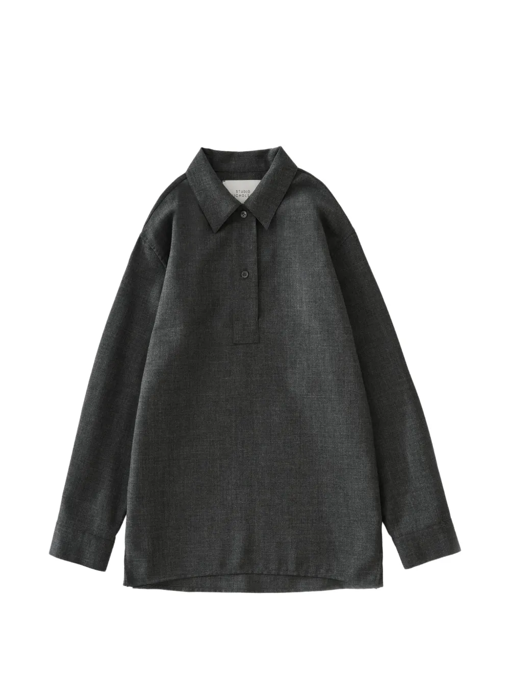 Studio Nicholson half-placket drop-shoulder pinole shirt - Grau