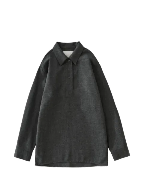 Studio Nicholson half-placket drop-shoulder pinole shirt