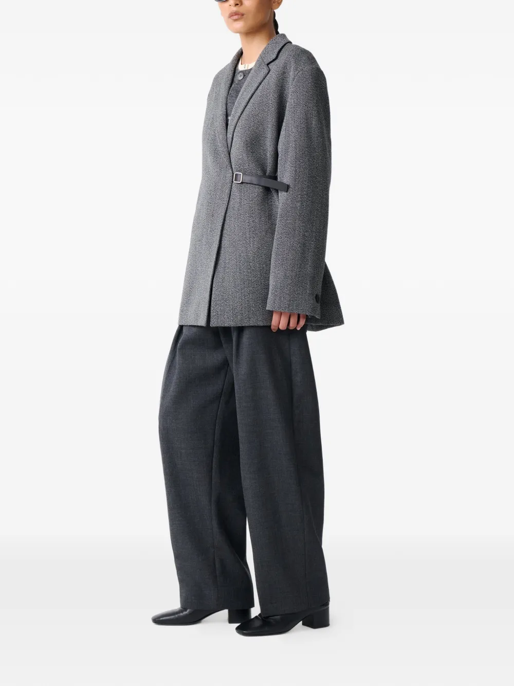 Studio Nicholson Silas Belted Jacket In Gray