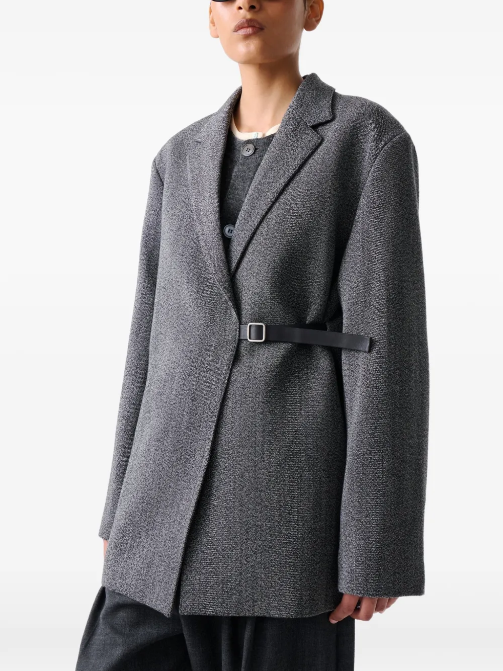 Studio Nicholson Silas Belted Jacket In Gray