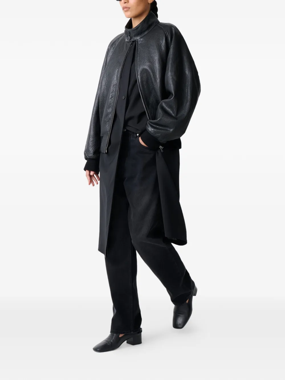  Studio Nicholson Extended Collar Wheeler Dress - Black 