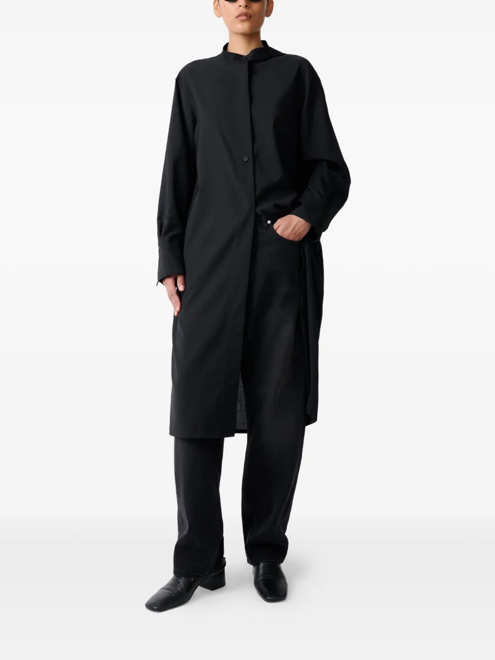  Studio Nicholson Extended Collar Wheeler Dress - Black 