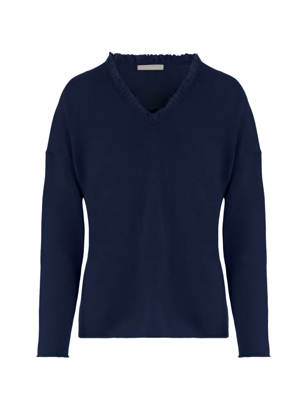 Allude fringed-neck sweater - Blu