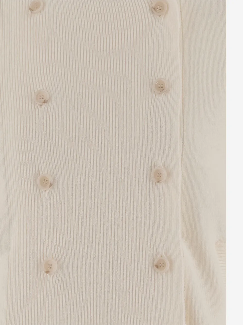 Double-Breasted Collarless Cardigan