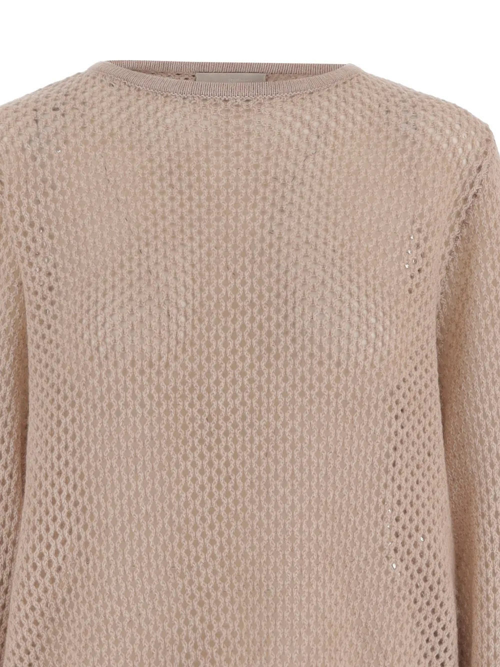  Allude Geometric Open-work Knit Sweater - Neutrals 