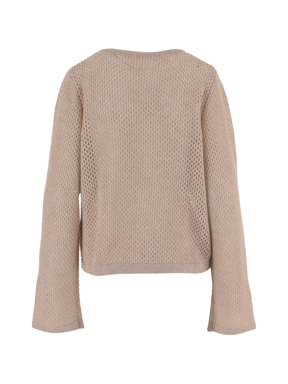  Allude Geometric Open-work Knit Sweater - Neutrals 