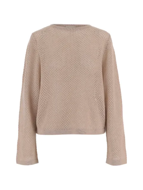 Allude geometric open-work knit sweater
